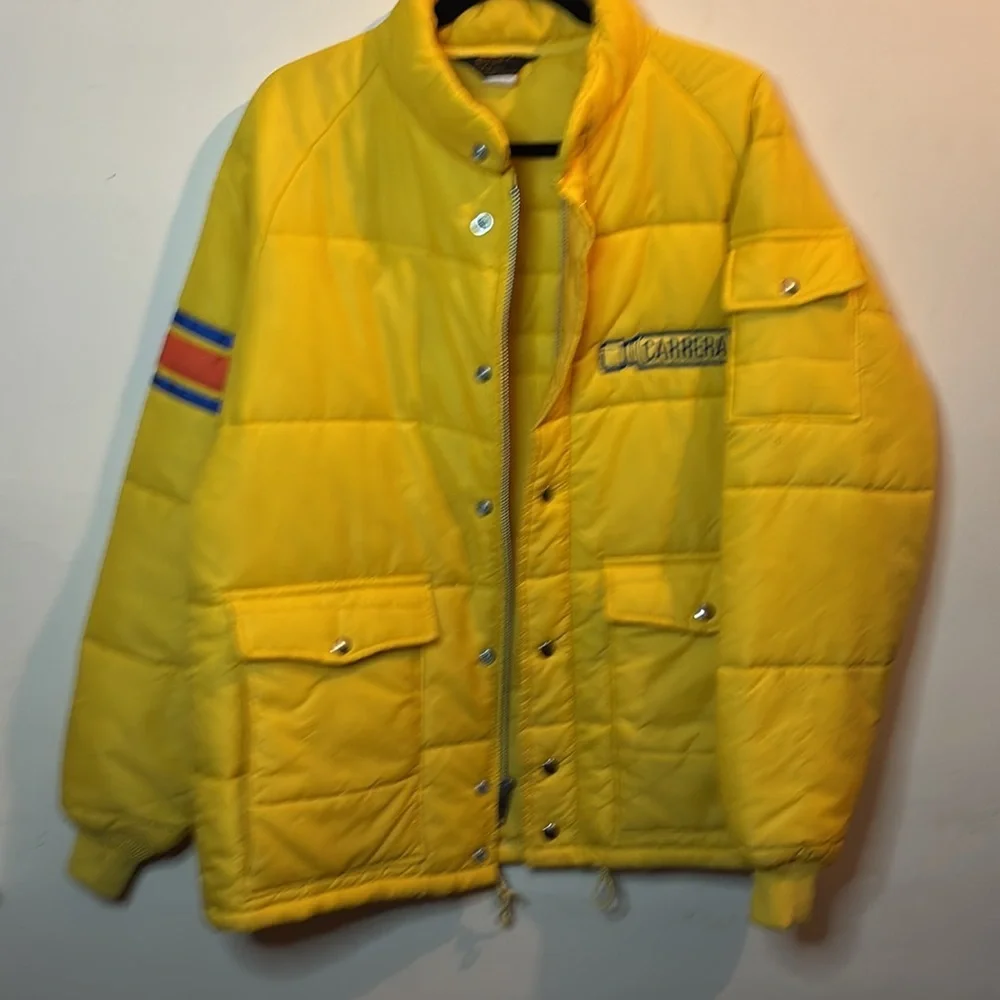 vintage Carrera Yellow racing team jacket mens varsity Porsche auto fashion L